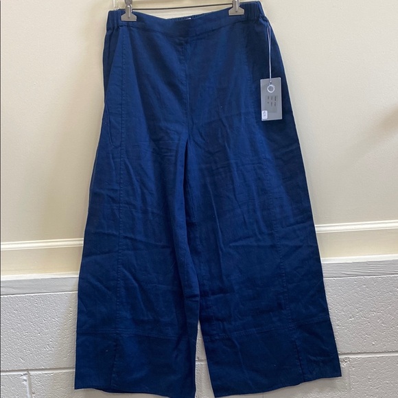 Habitat medium NWT Blue Wide-Leg linen Pants - Picture 1 of 4